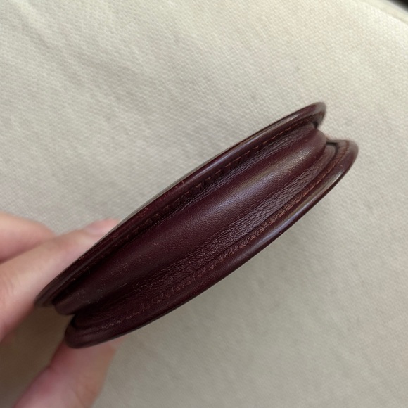 Cartier Burgundy Leather Coin Purse Snap Pouch with COA - Picture 9 of 13
